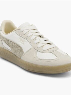 Puma Palermo Off-White and Beige Suede Low-Top Sneaker
